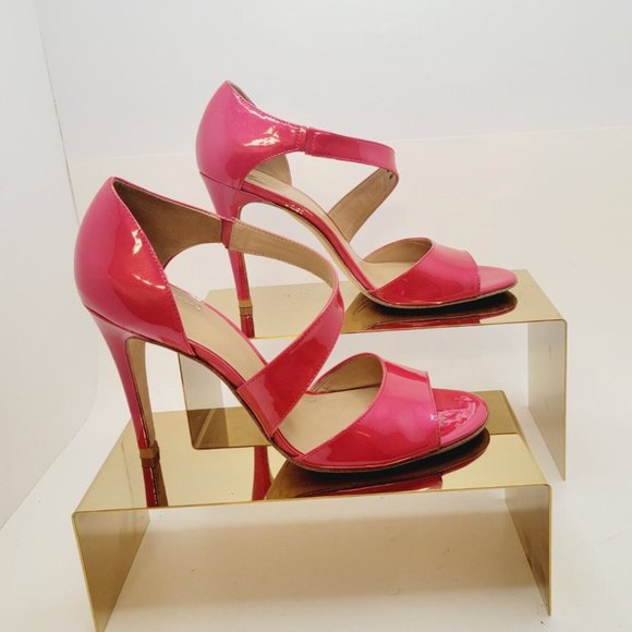 J. Vincent Pink Ivy Patent Leather Open Toe Heel Sandals - Picture 3 of 7